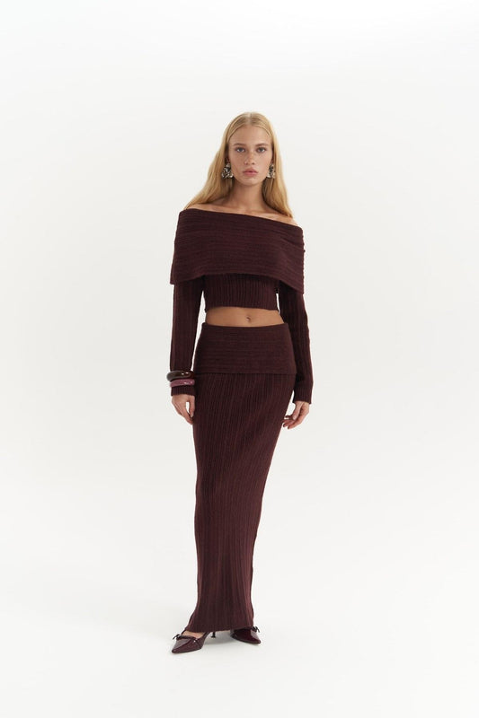 Sevara Carmen Collar Knitwear Set